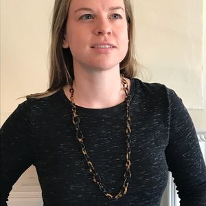 J Crew Long Tortoise Shell Necklace